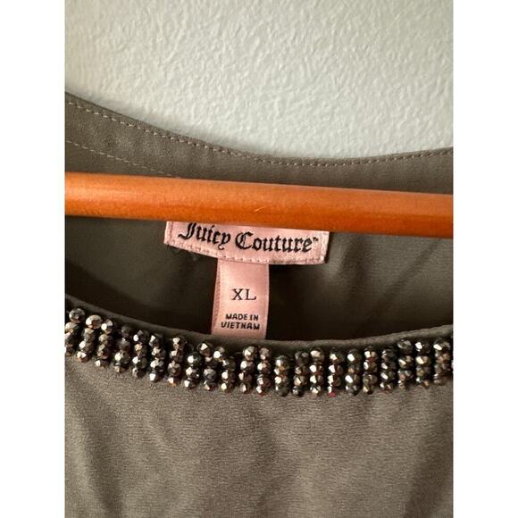 Womens Size XL JUICY COUTURE OLIVE ARMY GREEN EMBELLISHED JEWELED RHINESTONE - Picture 2 of 5